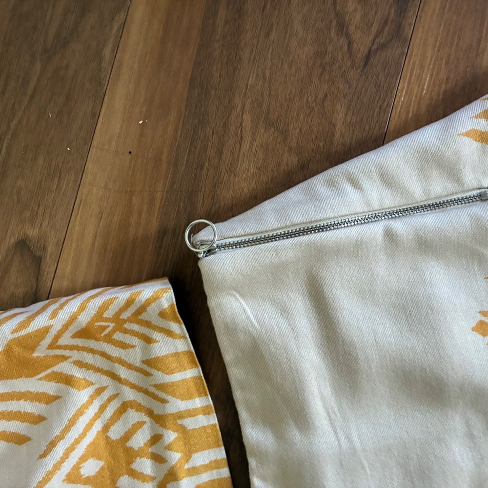 Averie Linen Blend Skort and Crop Top Set Yellow Geometric Print Large Boho - Picture 5 of 7